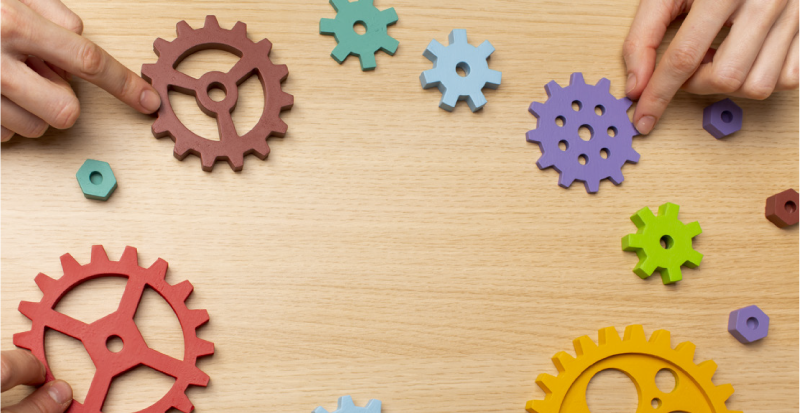 形が不揃いなギアの写真